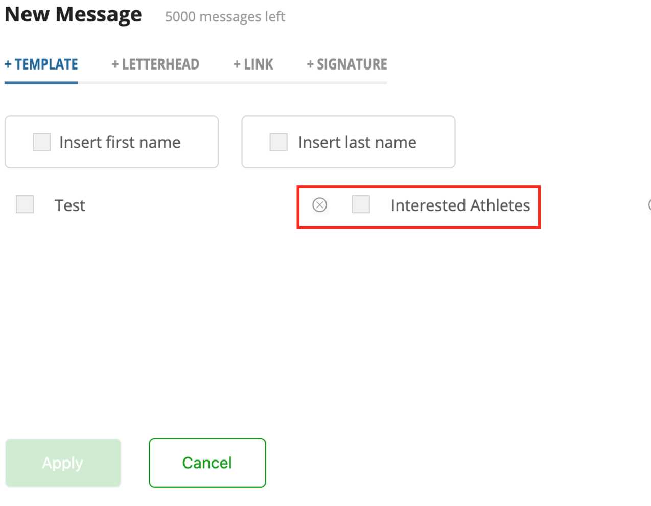 creating email template in captainu college coach account image 10