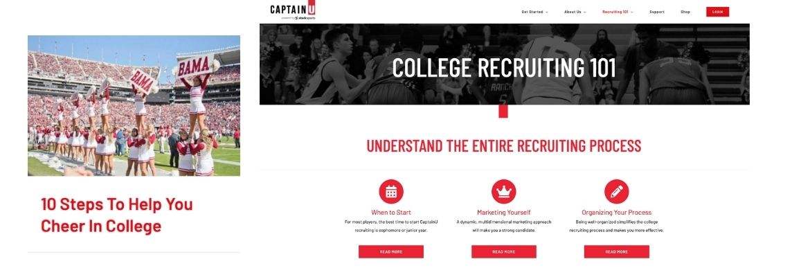 cheer with USA Cheer and captainu college sports recruiting